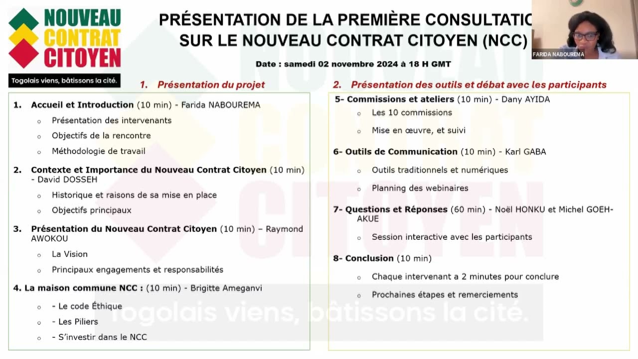 #NCC Webinaire : 1ère consultation publique pour un Nouveau Contrat Citoyen au Togo