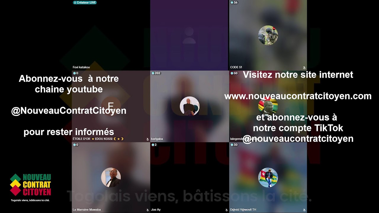 LIVE : Fovi KATAKOU présente le Nouveau Contrat Citoyen #NCC sur TikTok
